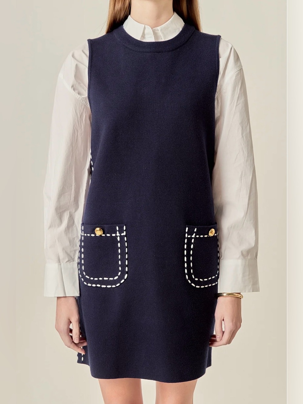 NWT English Factory $130 Stitch Detail Mini Dress Size Large